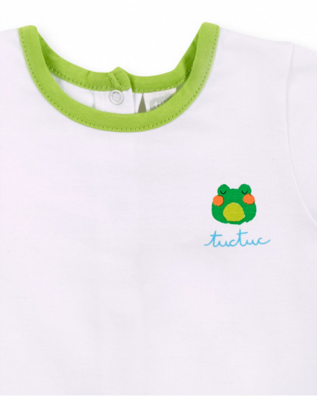 Ensemble garçon en popeline tricotée verte Collection Water