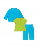 Ensemble tricot garçon bleu vert Collection Water Lilies