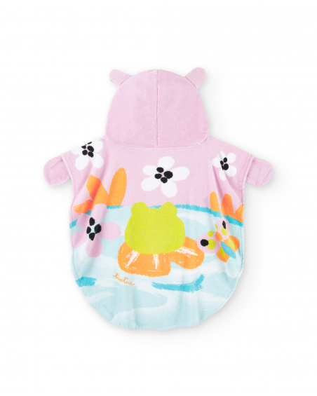 Serviette poncho rose fille Collection Water Lilies