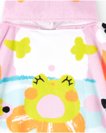 Serviette poncho rose fille Collection Water Lilies