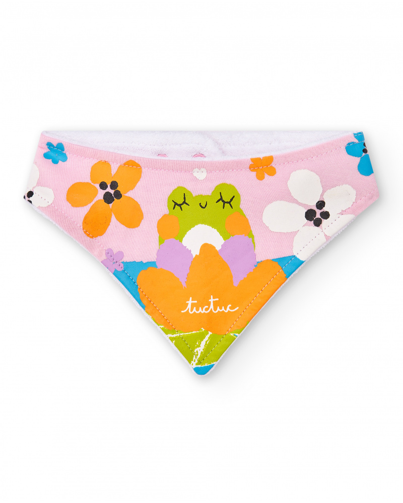 Bavoir bandana rose fille Collection Water Lilies