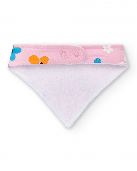 Bavoir bandana rose fille Collection Water Lilies