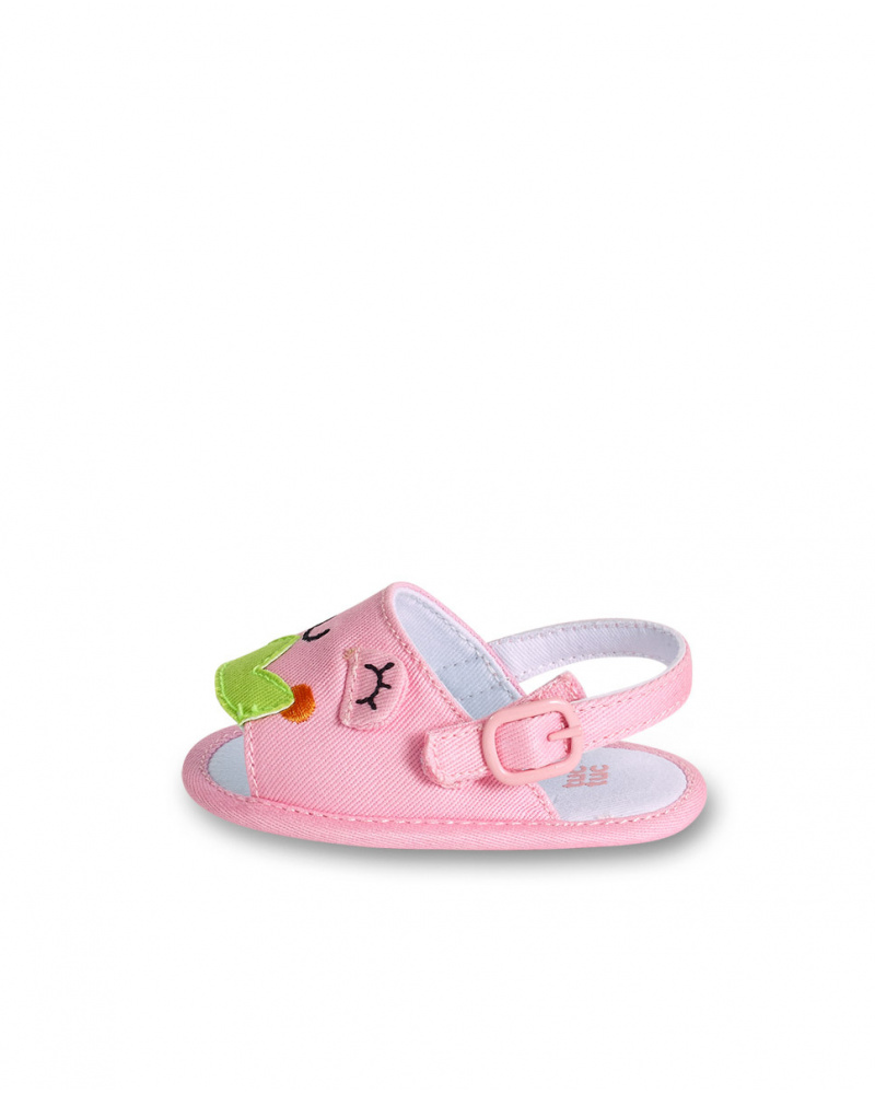 Sandales fille en sergé roses Collection Water Lilies