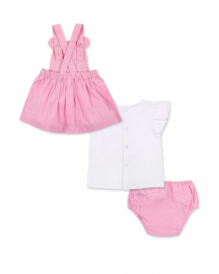 Ensemble maille rose blanc fille Collection Water Lilies