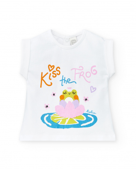 Ensemble 3 pièces fille en maille rose Collection Water Lilies