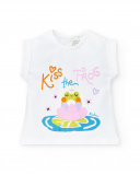 Ensemble 3 pièces fille en maille rose Collection Water Lilies