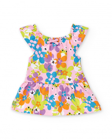 Ensemble maille imprimé rose fille Collection Water Lilies