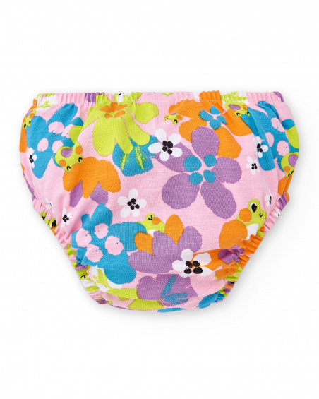 Ensemble maille imprimé rose fille Collection Water Lilies