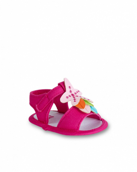 Sandales fille en sergé rose Collection Over The Rainbow