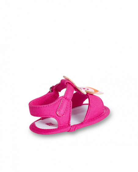 Sandales fille en sergé rose Collection Over The Rainbow