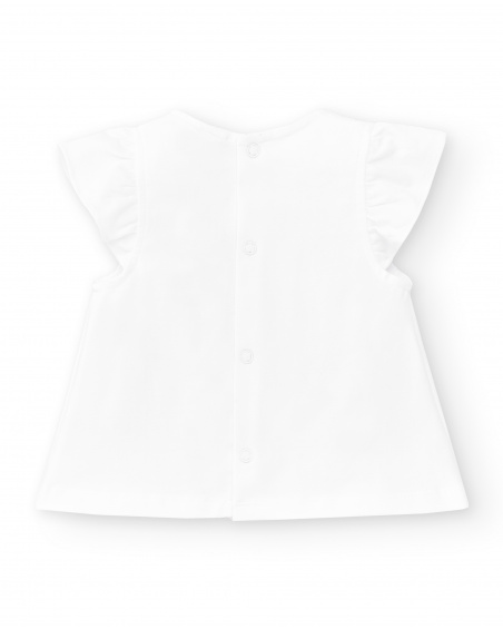 Ensemble maille rose blanc fille Collection Over The Rainbow