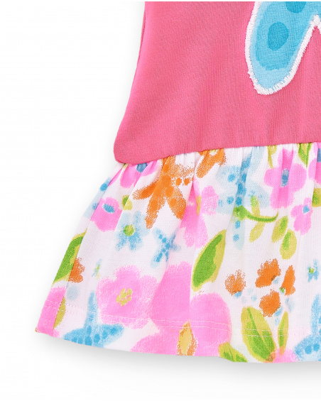 Robe fille fuchsia en maille Collection Over The Rainbow