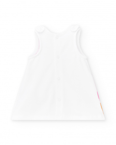 Robe fille en maille blanche Collection Over The Rainbow