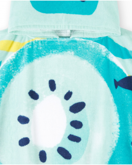 Serviette Poncho Bleue Garçon Collection Frutti