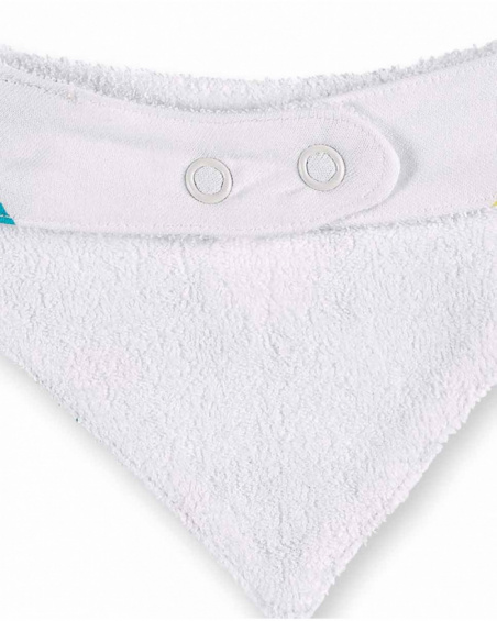 Bavoir bandana blanc garçon Collection Frutti