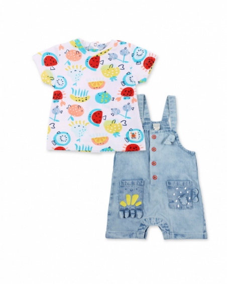 Ensemble garçon en jean tricoté blanc Collection Frutti