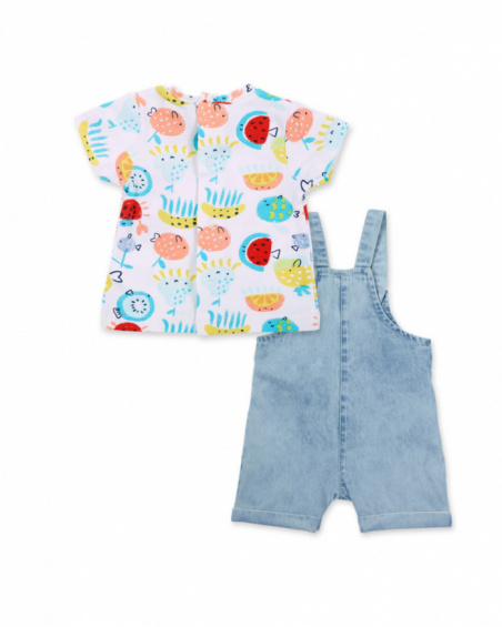 Ensemble garçon en jean tricoté blanc Collection Frutti