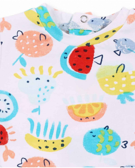 Ensemble garçon en jean tricoté blanc Collection Frutti