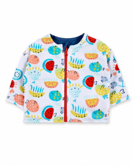 Ensemble réversible garçon en maille bleue Collection Frutti