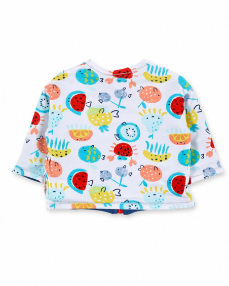 Ensemble réversible garçon en maille bleue Collection Frutti