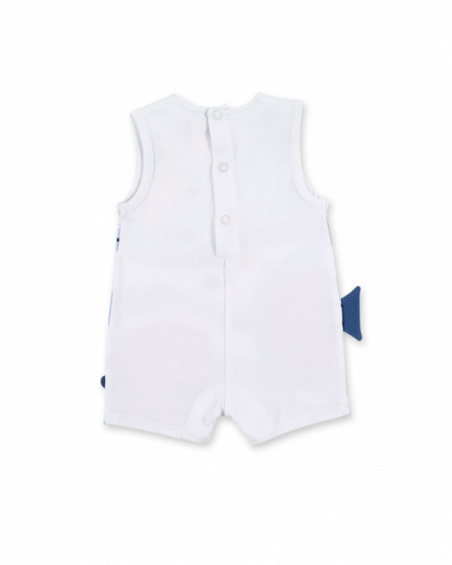 Barboteuse garçon en maille blanche Collection Frutti