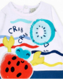 Barboteuse tricotée bleu blanc garçon Collection Frutti