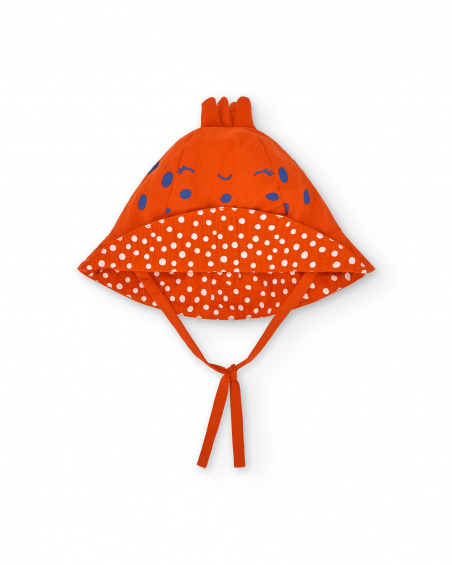 Chapeau plat rouge fille Collection Frutti