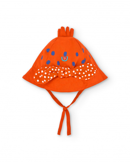 Chapeau plat rouge fille Collection Frutti