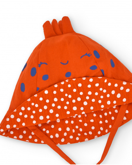 Chapeau plat rouge fille Collection Frutti