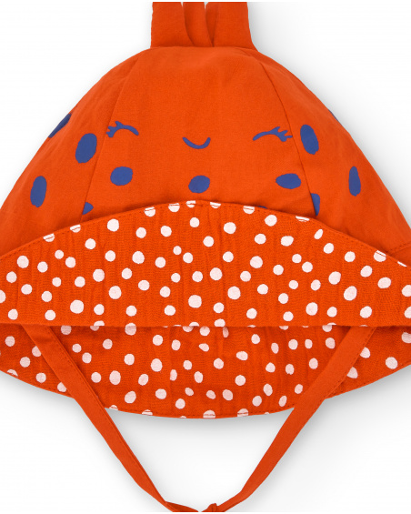 Chapeau plat rouge fille Collection Frutti