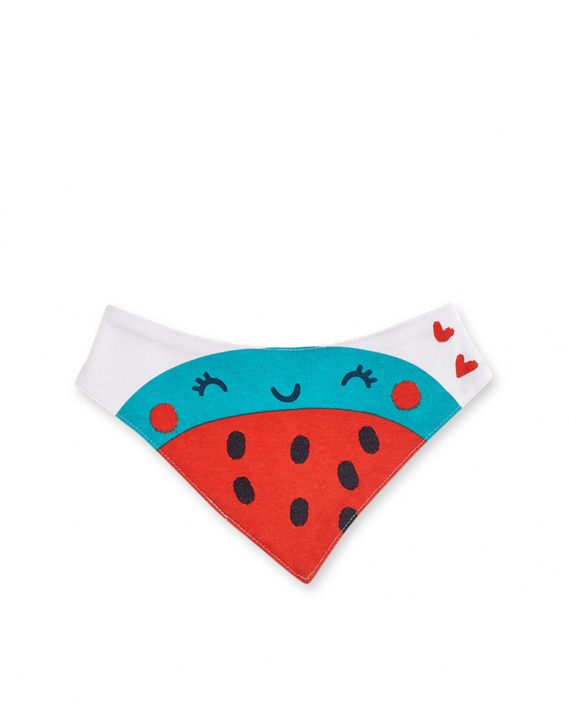Bavoir bandana blanc fille Collection Frutti