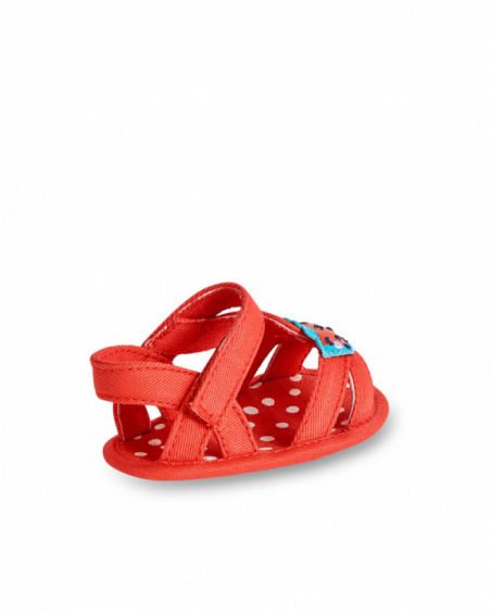 Sandales fille en sergé rouge Collection Frutti