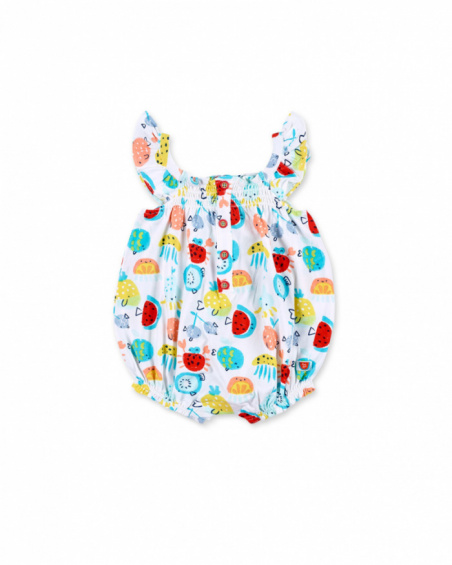Barboteuse en maille blanche fille Collection Frutti