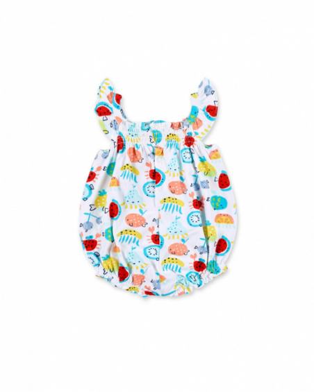 Barboteuse en maille blanche fille Collection Frutti