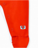 Barboteuse tricotée rouge blanc fille Collection Frutti