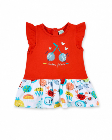 Robe fille en maille rouge Collection Frutti