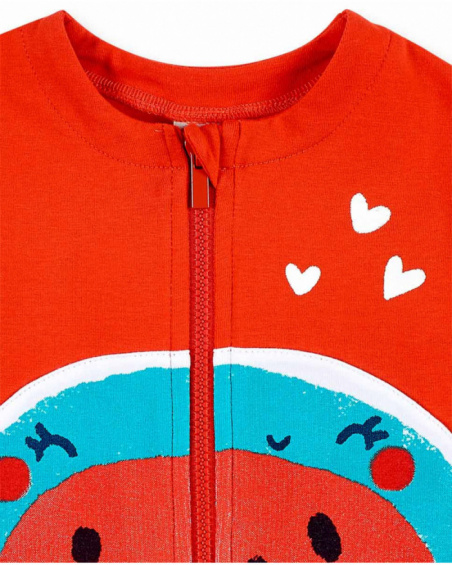 Veste tricotée rouge fille Collection Frutti
