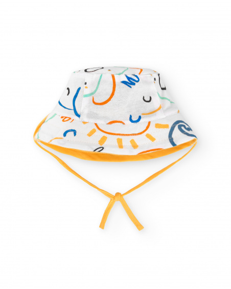 Bonnet réversible en maille orange garçon Collection Animal Life