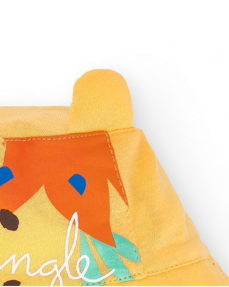 Bonnet réversible en maille orange garçon Collection Animal Life