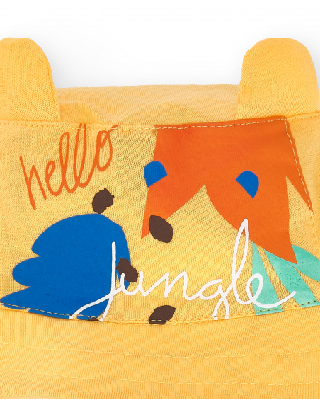 Bonnet réversible en maille orange garçon Collection Animal Life