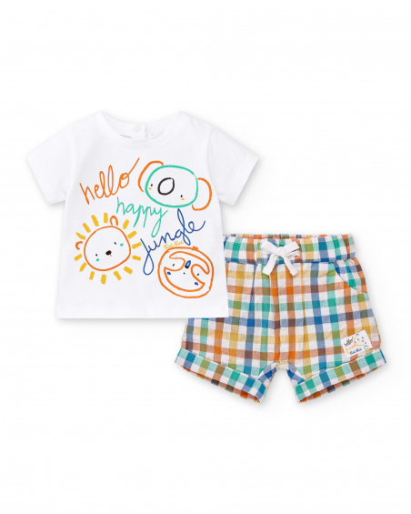 Ensemble tricot blanc garçon Collection Animal Life