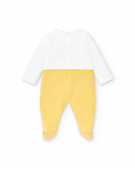 Barboteuse longue en tricot blanc pour garçon Collection Animal