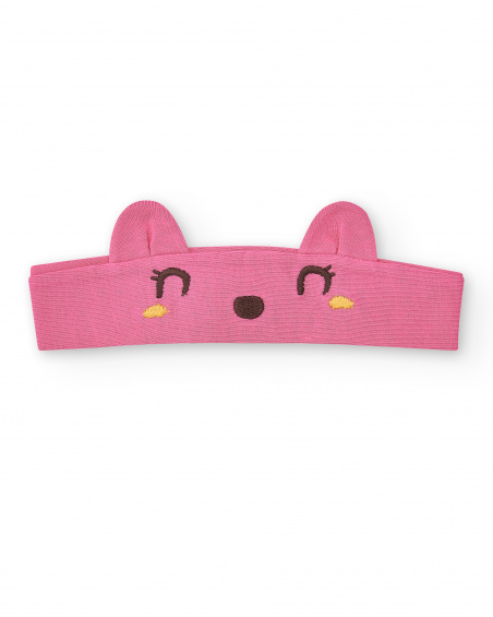 Bandeau en maille rose fille Collection Animal Life