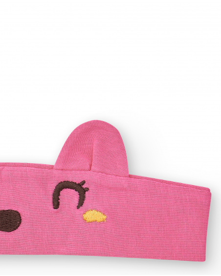 Bandeau en maille rose fille Collection Animal Life