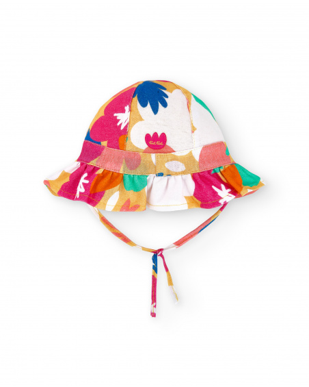 Chapeau plat orange fille Collection Animal Life