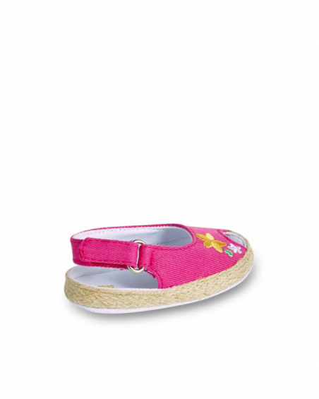 Sandales fille en sergé rose Collection Animal Life