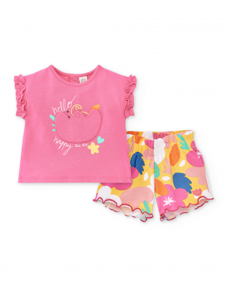Ensemble tricot rose fille Collection Animal Life