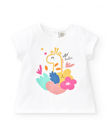 Ensemble tricot blanc fille Collection Animal Life