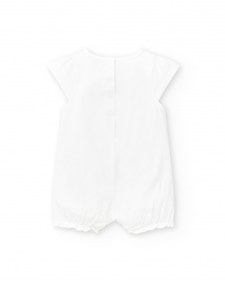 Barboteuse en maille blanche fille Collection Animal Life