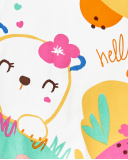 Barboteuse en maille blanche fille Collection Animal Life